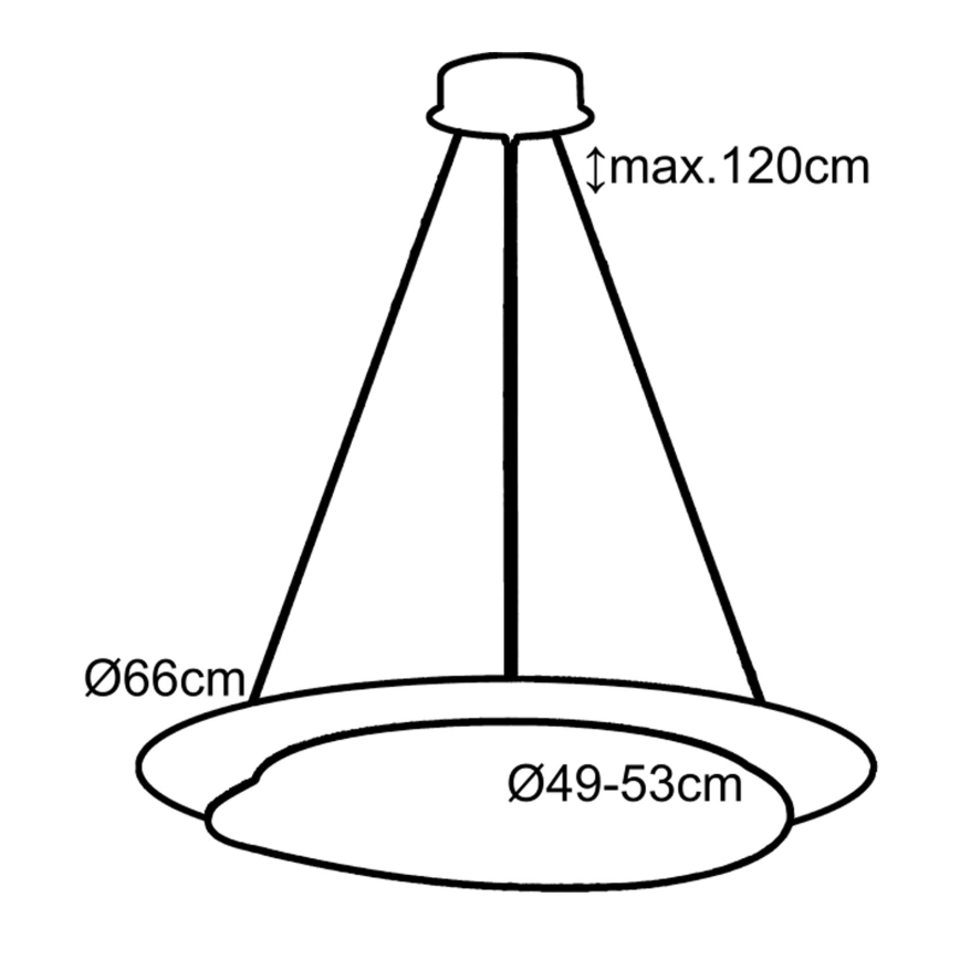 Top Light - LED Dimmelhető csillár zsinóron STONE LED/51W/230V 3000-6500K + távirányítás