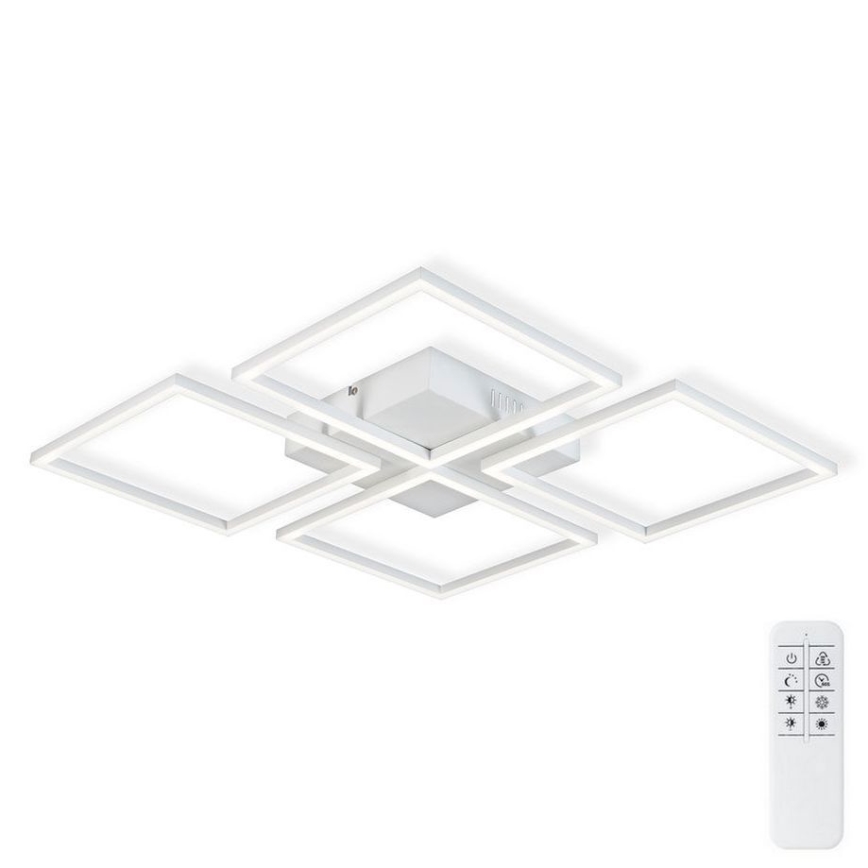 Top Light - LED Dimmelhető felületre szerelhető csillár RIVIERA 4xLED/16,25W/230V szögletes fehér + távirányítás