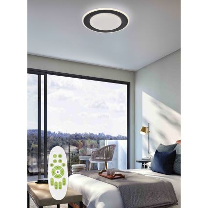 Top Light - LED Dimmelhető mennyezeti lámpa NORMAN LED/51W/230V átm. 39 cm fekete + távirányítás