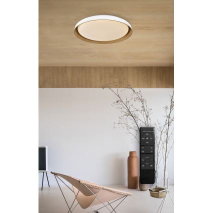 Top Light - LED Dimmelhető mennyezeti lámpa SATELLITE LED/48W/230V 3000-6500K átm. 53 cm fehér/barna + távirányítás