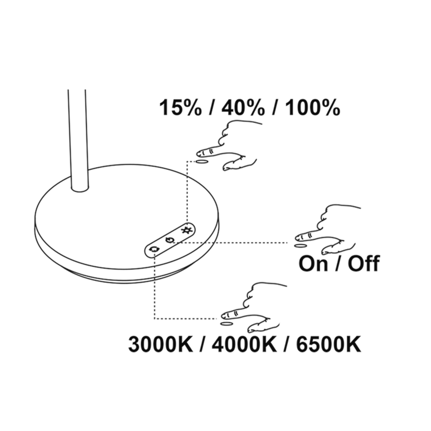 Top Light - LED dimmelhető érintésvezérlésű asztali lámpa BELLA LED/4,8W/5V 3000/4000/6500K fehér