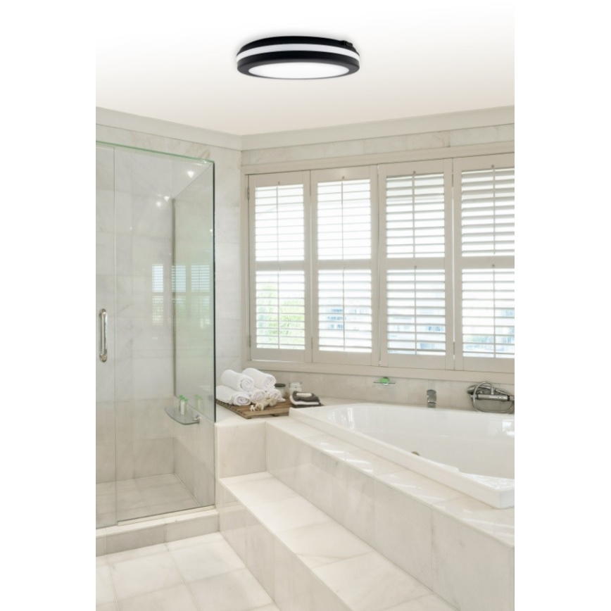 Top Light - LED Fürdőszobai lámpa COMET LED/15W/230V 3000/4000/6500K IP54 átm. 20 cm fekete