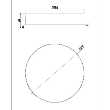 Top Light - LED dimmelhető fürdőszobai lámpa BOXTER LED/12/18/24W/230V IP54 3000/4000/6500K átm. 28 cm