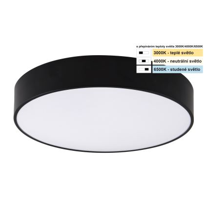Top Light - LED Fürdőszobai mennyezeti lámpa PETAL LED/24W/230V IP44 3000/4000/6500K átm. 35 cm fekete