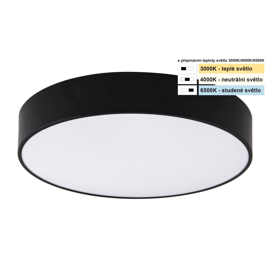 Top Light - LED Fürdőszobai mennyezeti lámpa PETAL LED/24W/230V IP44 3000/4000/6500K átm. 35 cm fekete