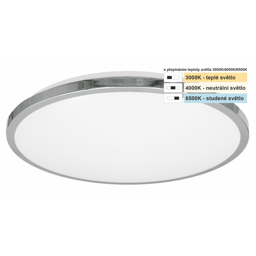Top Light - LED Fürdőszobai mennyezeti lámpa SILVER LED/10W/230V IP44 3000/4000/6500K átm. 29 cm fényezett króm