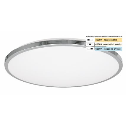 Top Light - LED Fürdőszobai mennyezeti lámpa SILVER LED/18W/230V IP44 3000/4000/6500K átm. 34 cm fényezett króm