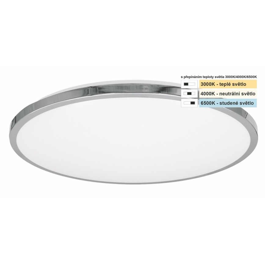 Top Light - LED Fürdőszobai mennyezeti lámpa SILVER LED/18W/230V IP44 3000/4000/6500K átm. 34 cm fényezett króm