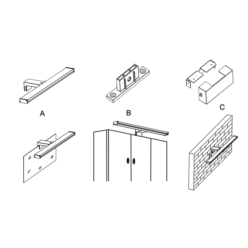 Top Light - LED fürdőszobai tükörvilágítás TEXAS LED/8W/230V 3000/4000/6500K IP44 40 cm matt króm