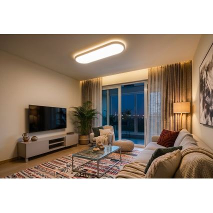 Top Light - LED dimmelhető mennyezeti felületre szerelhető függeszték OVAL LED/36W/230V 3000-6500K fehér + távirányító