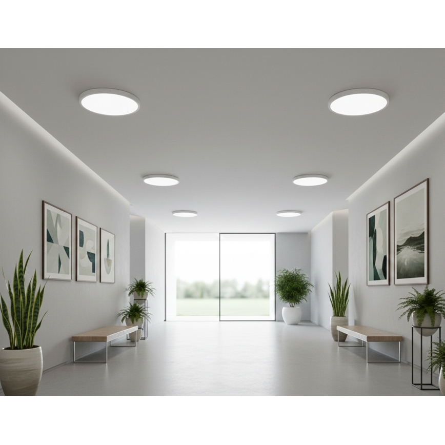 Top Light - REVIT LED mennyezeti lámpa mozgásérzékelővel, 12/18/24 W, 230 V, 3000/4000/6500 K, átm. 30 cm, fehér
