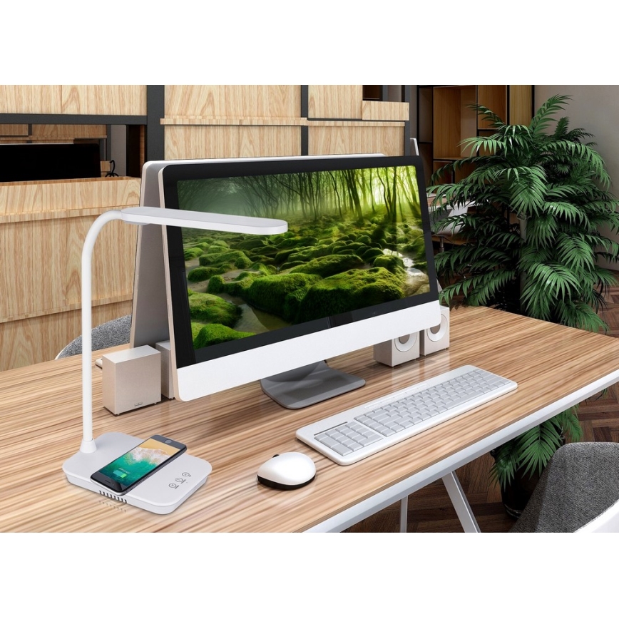 Top Light Luisa B - LED Dimmelhető érintős asztali lámpa vezeték nélküli töltéssel LUISA LED/5W/230V fehér