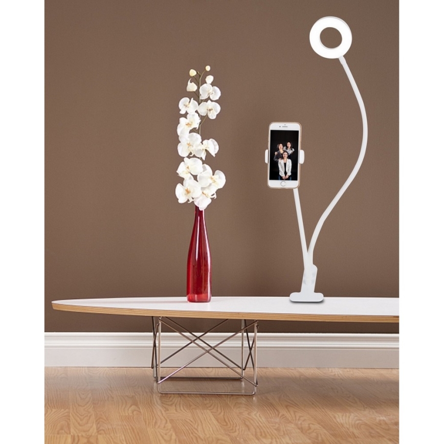 Top Light Neck B - LED Dimmelhető asztali lámpa tartóval NECK LED/5W/230V fehér