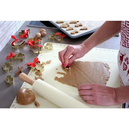 TORO 43 cm-es szilikonbevonatú fa henger, krémszínű