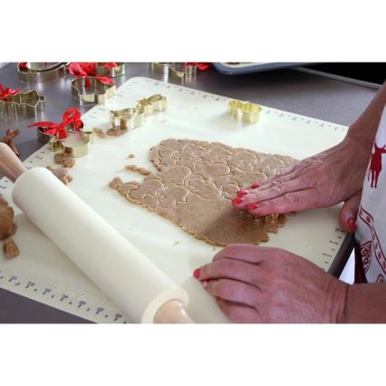 TORO 43 cm-es szilikonbevonatú fa henger, krémszínű