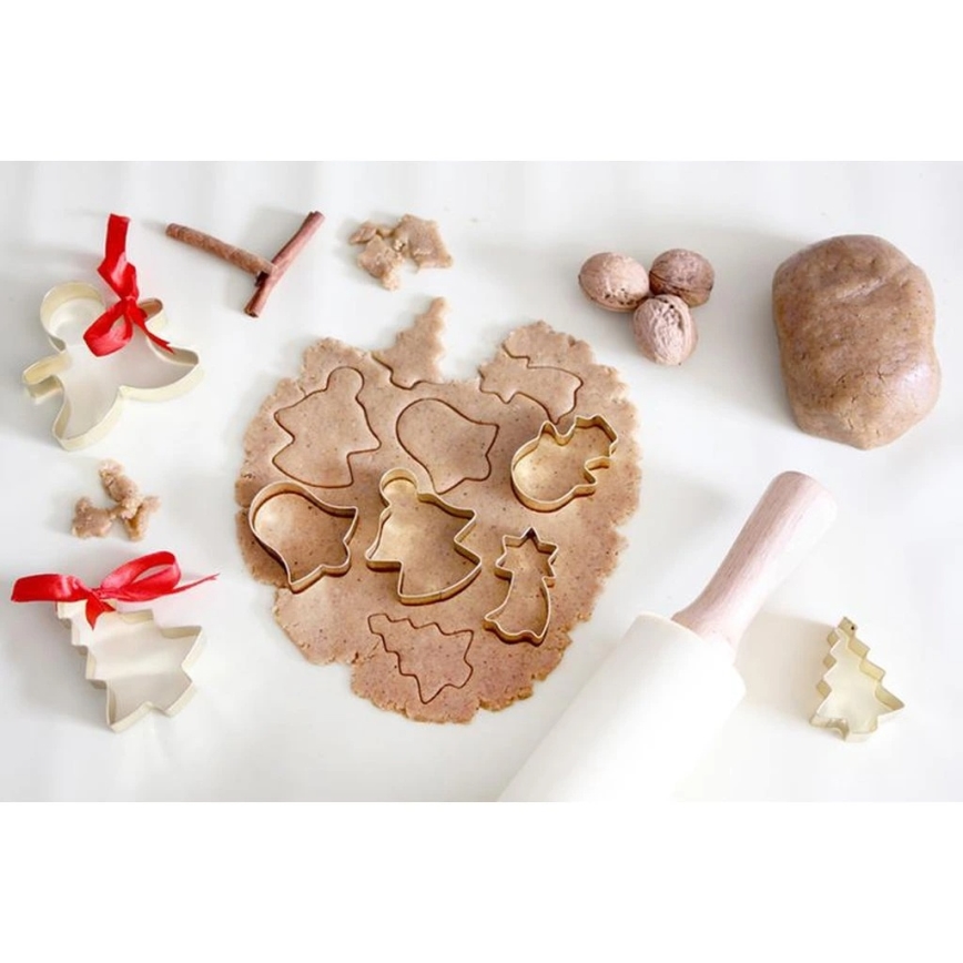 TORO 43 cm-es szilikonbevonatú fa henger, krémszínű