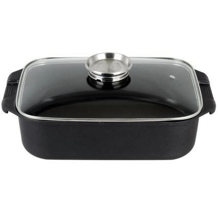 TORO 6,5 l-es fedeles sütőedény 34,5x10x24,5 cm fekete