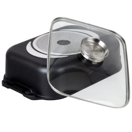 TORO 6,5 l-es fedeles sütőedény 34,5x10x24,5 cm fekete