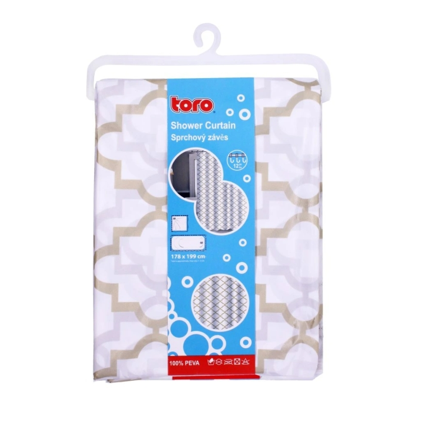 TORO EASY zuhanyfüggöny 178x199 cm fehér/sárga