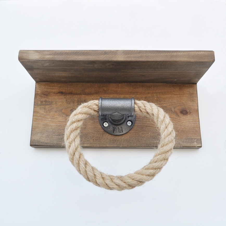 Törölközőtartó polccal BORURAF 14x30 cm fenyő