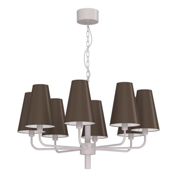 TORTOLA láncra akasztható csillár 8xE14/15W/230V barna/krémszínű