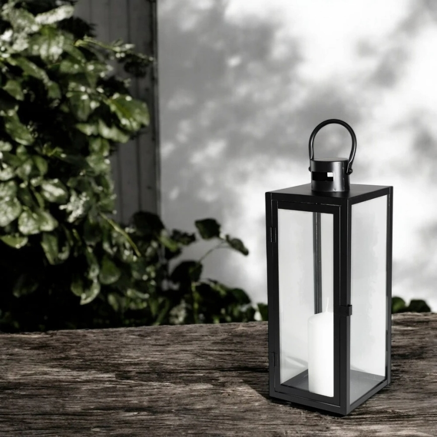 TOWER dekoratív lámpás, 38 cm, fekete