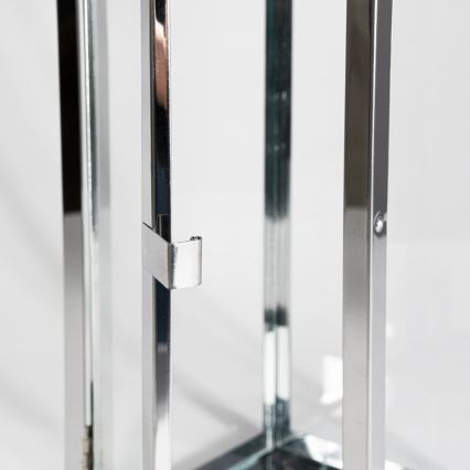 TOWER dekoratív lámpás, 38 cm, fényes króm
