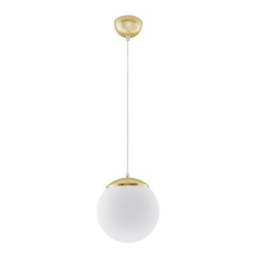TOYA zsinóros csillár 1xE27/60W/230V, átmérő 20 cm, fehér/arany