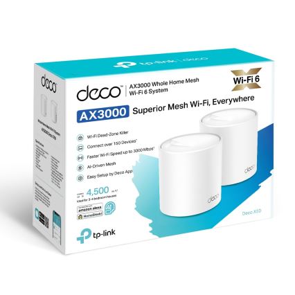 TP-Link - 2 darabos Wi-Fi 6 mesh rendszer az egész otthon lefedésére Deco X50