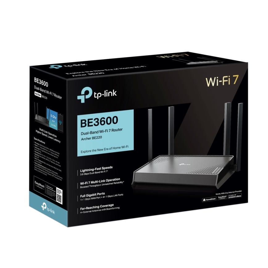 TP-Link - Archer BE220 kétsávos Wi‑Fi 7 router
