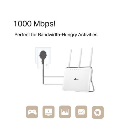 TP-Link - Gigabites Powerline készlet beépített konnektorral