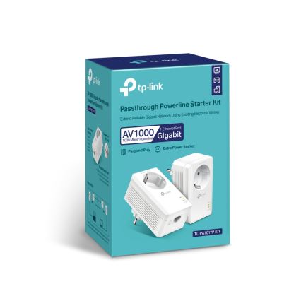 TP-Link - Gigabites Powerline készlet beépített konnektorral