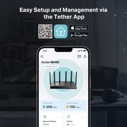 TP-Link - Két sávos Wi-Fi 7 router Archer BE400
