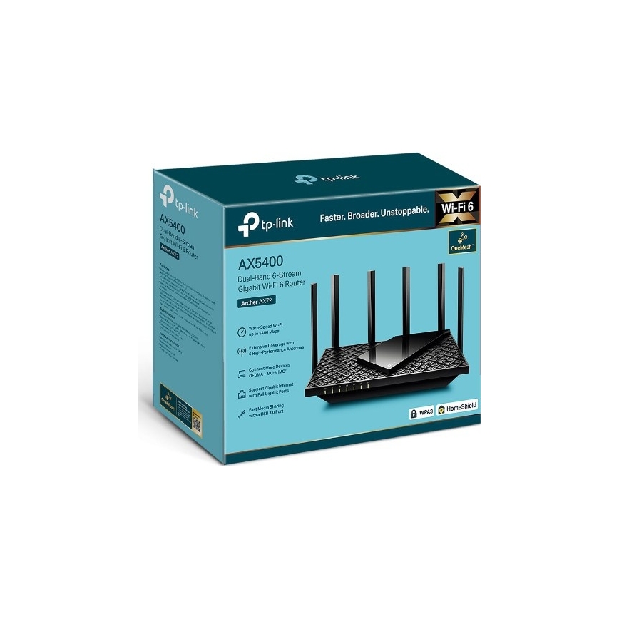 TP-Link - Kétsávos gigabites Wi-Fi 6 router Archer AX72