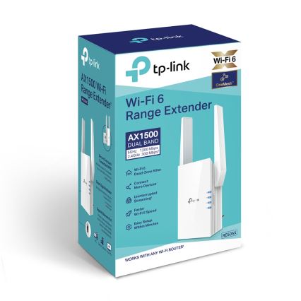 TP-Link - Kétsávos Wi-Fi 6 jelerősítő RE505X
