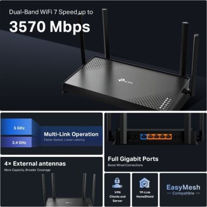 TP-Link - Kétsávos Wi-Fi 7 router