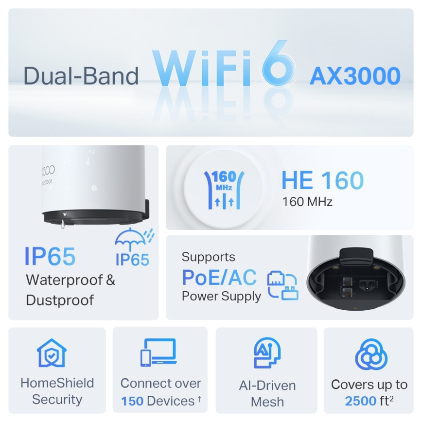 TP-Link - kültéri/beltéri Wi-Fi 6 mesh rendszer Deco X50-Outdoor