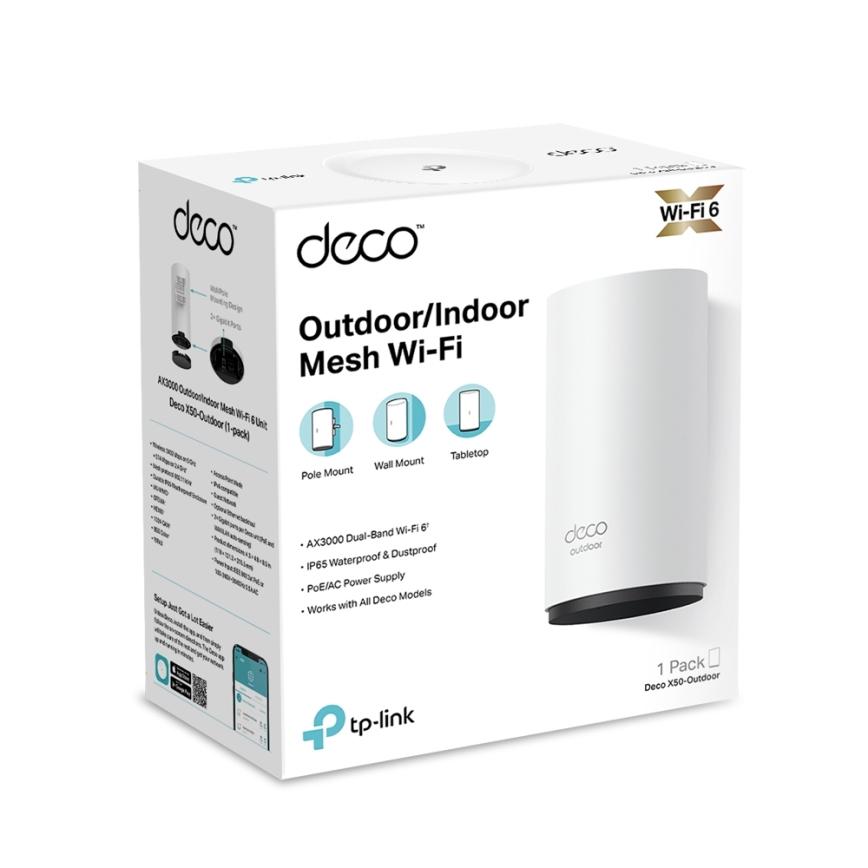 TP-Link - kültéri/beltéri Wi-Fi 6 mesh rendszer Deco X50-Outdoor