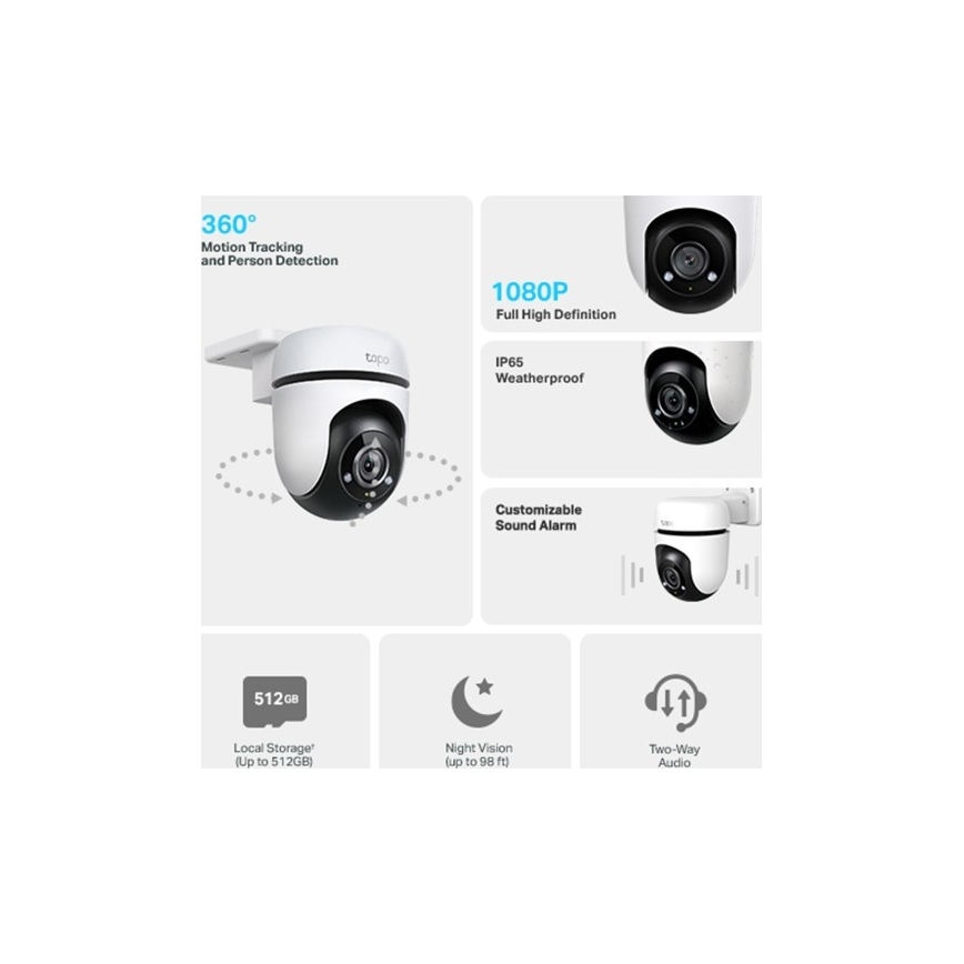 TP-Link - Kültéri kamera érzékelővel, IP65, Wi-Fi