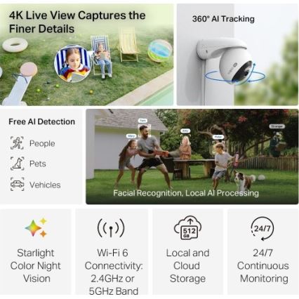 TP-Link - IP66 védettségű kültéri kamera érzékelővel Wi-Fi