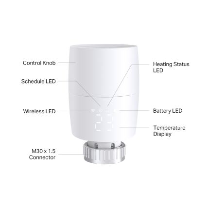 TP-Link - Okos termosztatikus szelepfej LCD-kijelzővel, 2xAA, Tuya