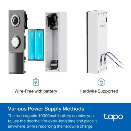 TP-Link - Okos videócsengő érzékelővel 2K 10000 mAh IP66 Wi-Fi