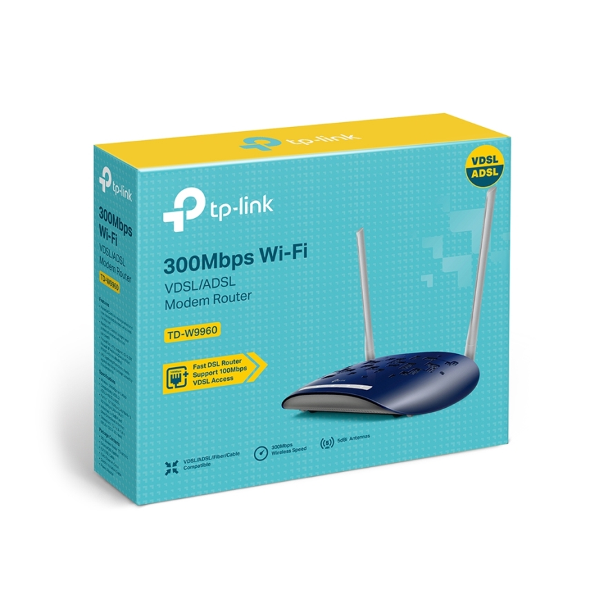 TP-Link - TD-W9960 VDSL/ADSL modem és 300 Mbps Wireless N Wi‑Fi router