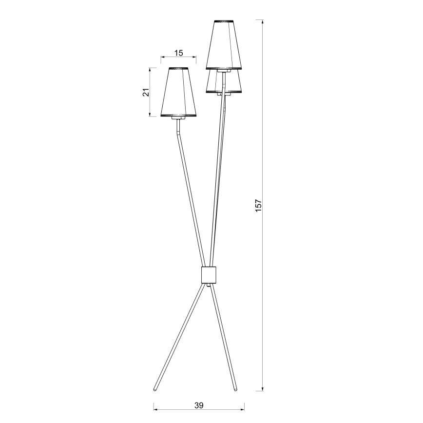 TREFOT állólámpa 3xE14/15W/230V barna/krémszínű