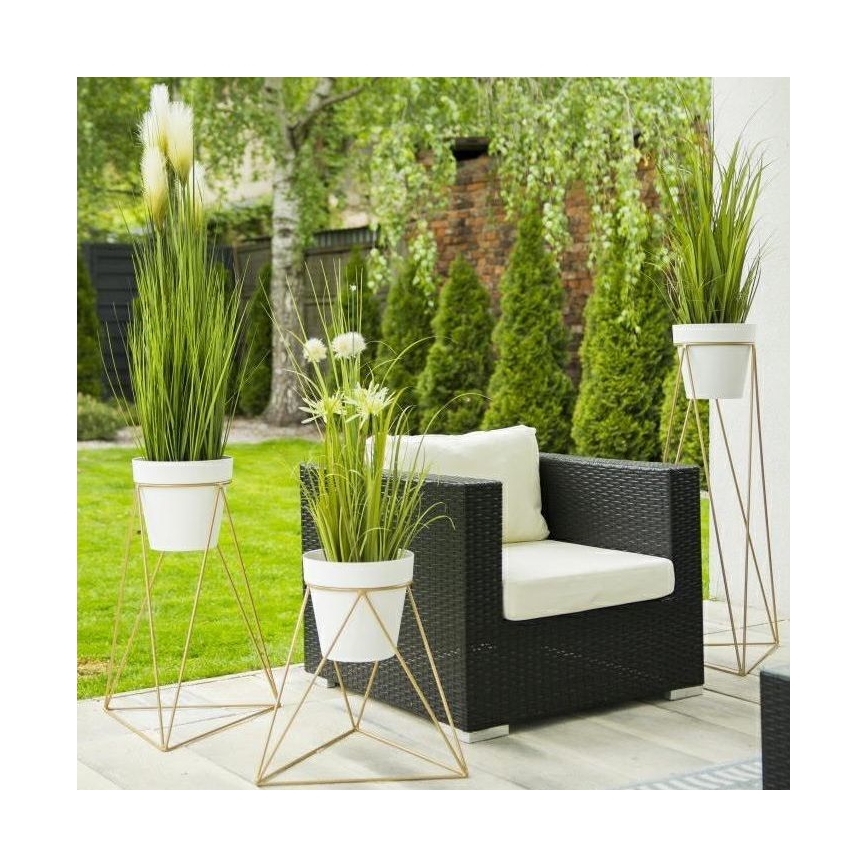 Virágcserép állvány TRIANGL 40x45 cm arany