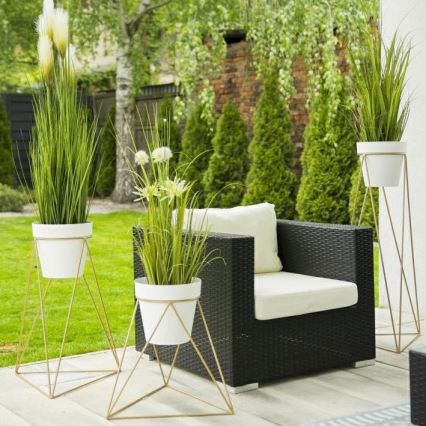 Virágcserép állvány TRIANGL 90x50 cm arany