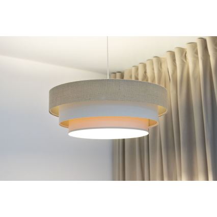 TRINITI kábeles függőlámpa 1xE27/60W/230V, Ø 40 cm, bézs/krém