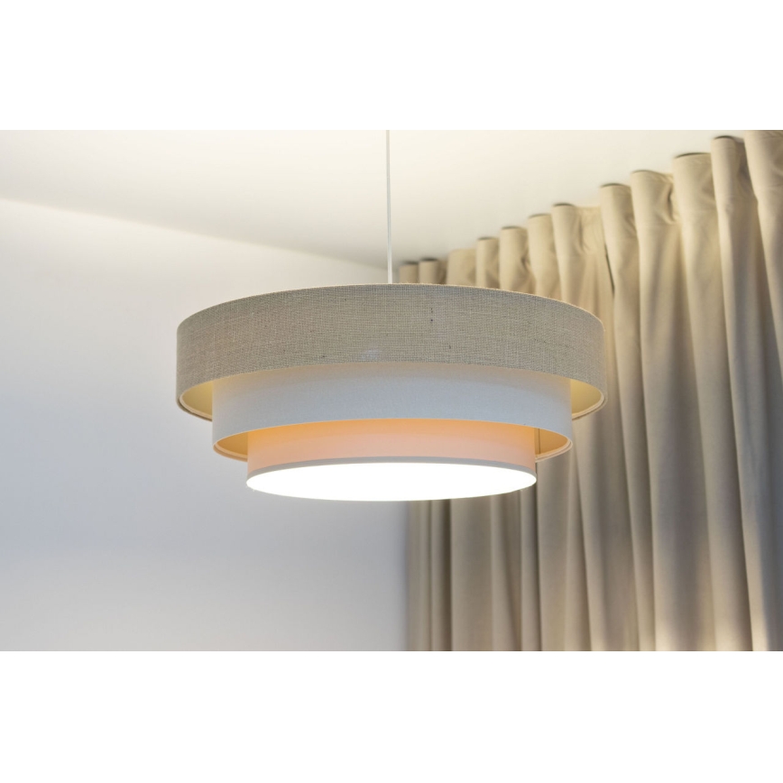 TRINITI kábeles függőlámpa 1xE27/60W/230V, Ø 40 cm, bézs/krém