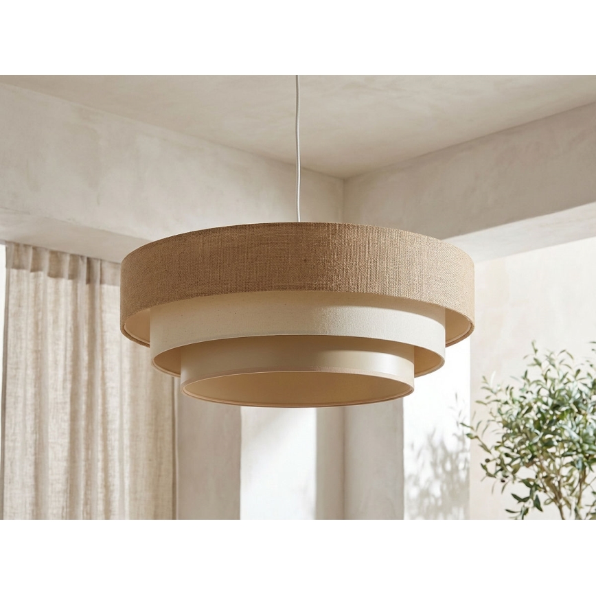 TRINITI kábeles függőlámpa 1xE27/60W/230V, Ø 40 cm, bézs/krém