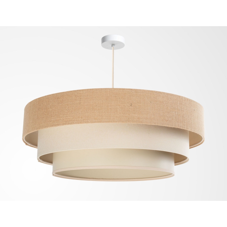 TRINITI kábeles függőlámpa 1xE27/60W/230V, Ø 40 cm, bézs/krém